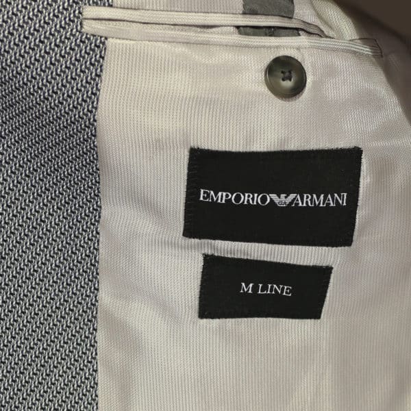 Emporio Armani grey textured blazer jacket lining
