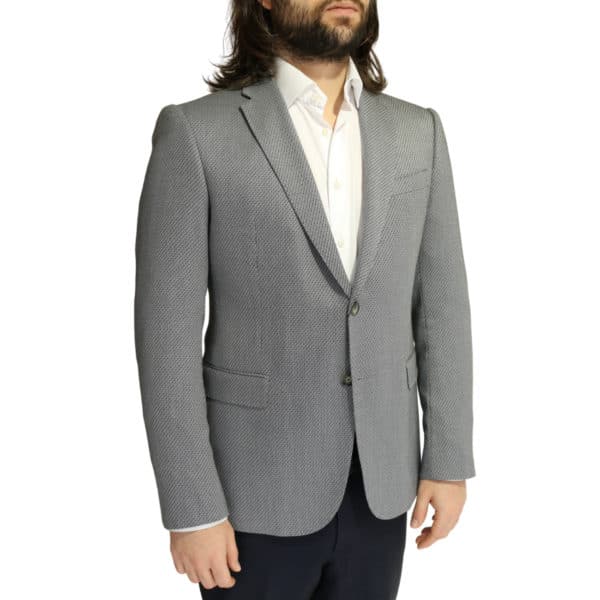 Emporio Armani grey textured blazer jacket side