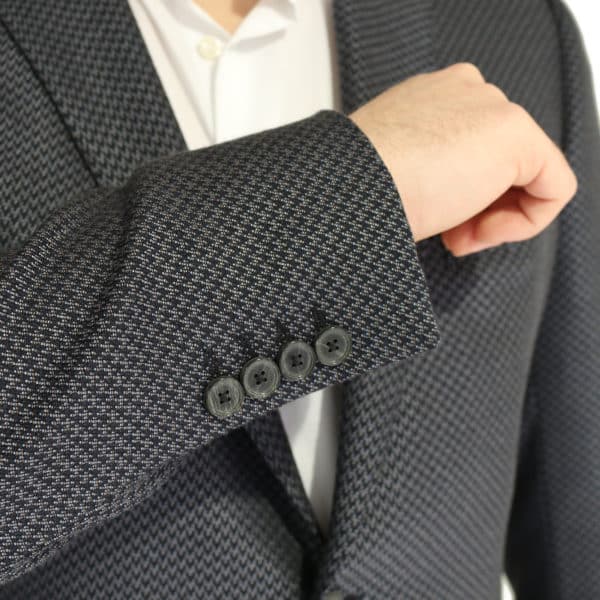 Emporio Armani jacket grey with black zig zag pattern button detail