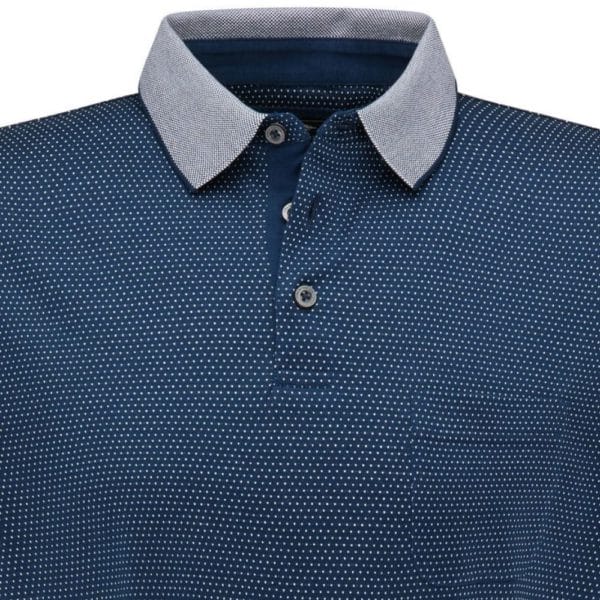 Fynch Hatton Mercerized Pinhead pattern Polo shirt Navy