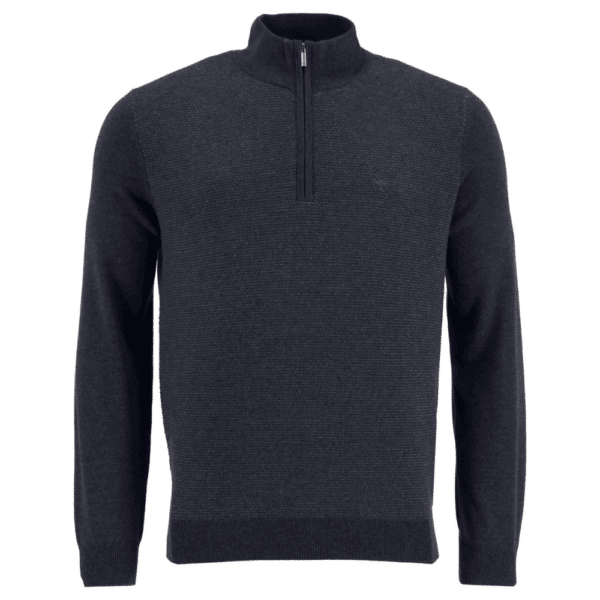 Fynch Hatton Navy half 804 zip fromt