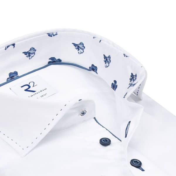 R2 AMSTERDAM FLOWER COLLAR WHITE SHIRT1