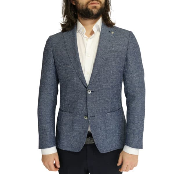 Roy Robson jacket micro pattern blue