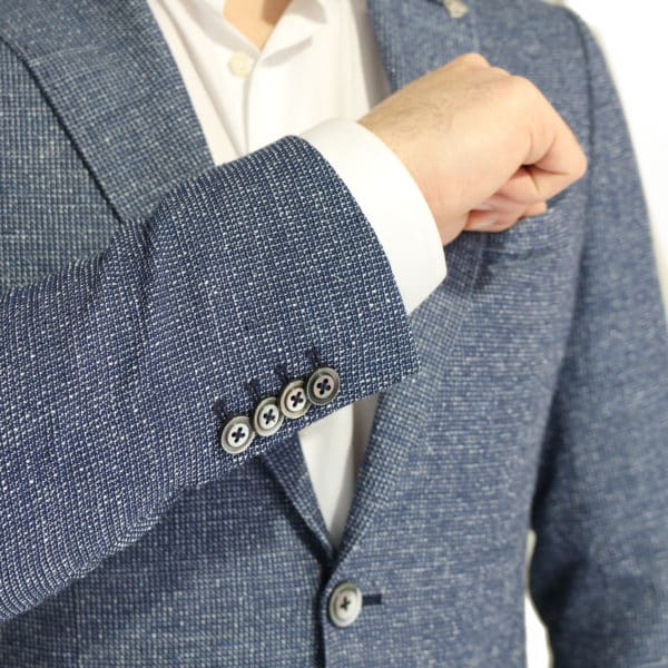 Roy Robson jacket micro pattern blue button