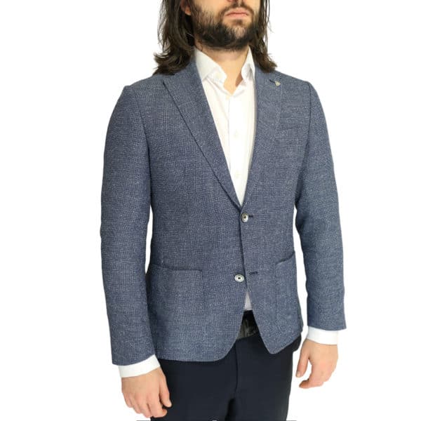 Roy Robson jacket micro pattern blue side