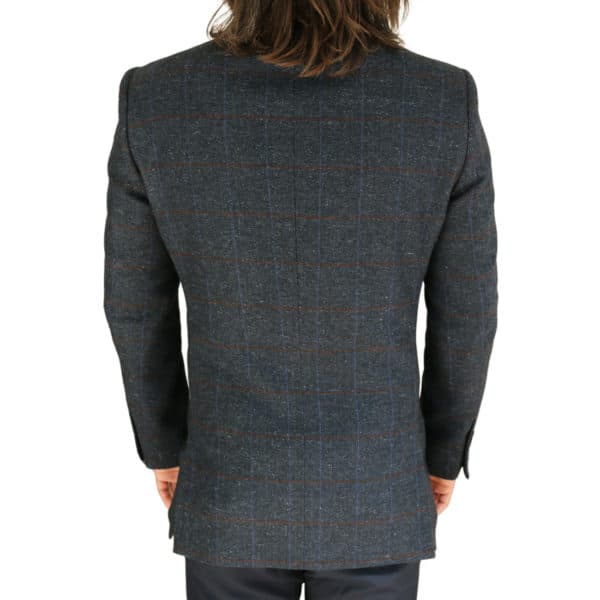 Warwicks navy windowpane jacket back