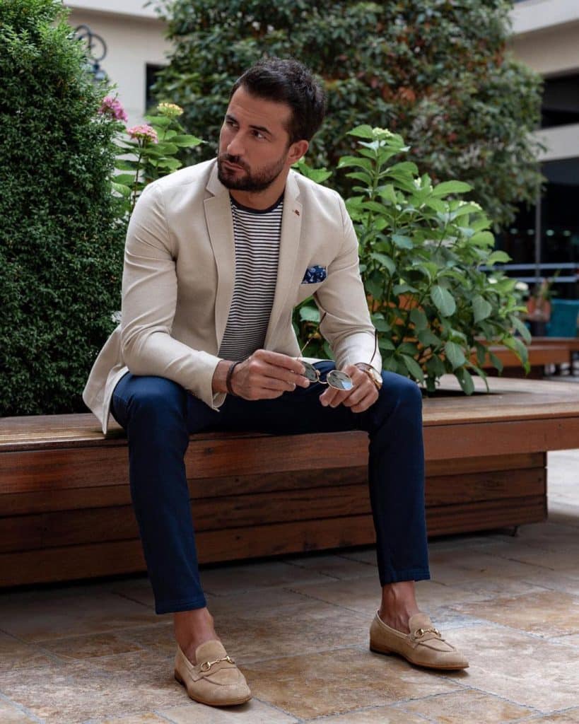 blazer and a tee for a sophisticated look