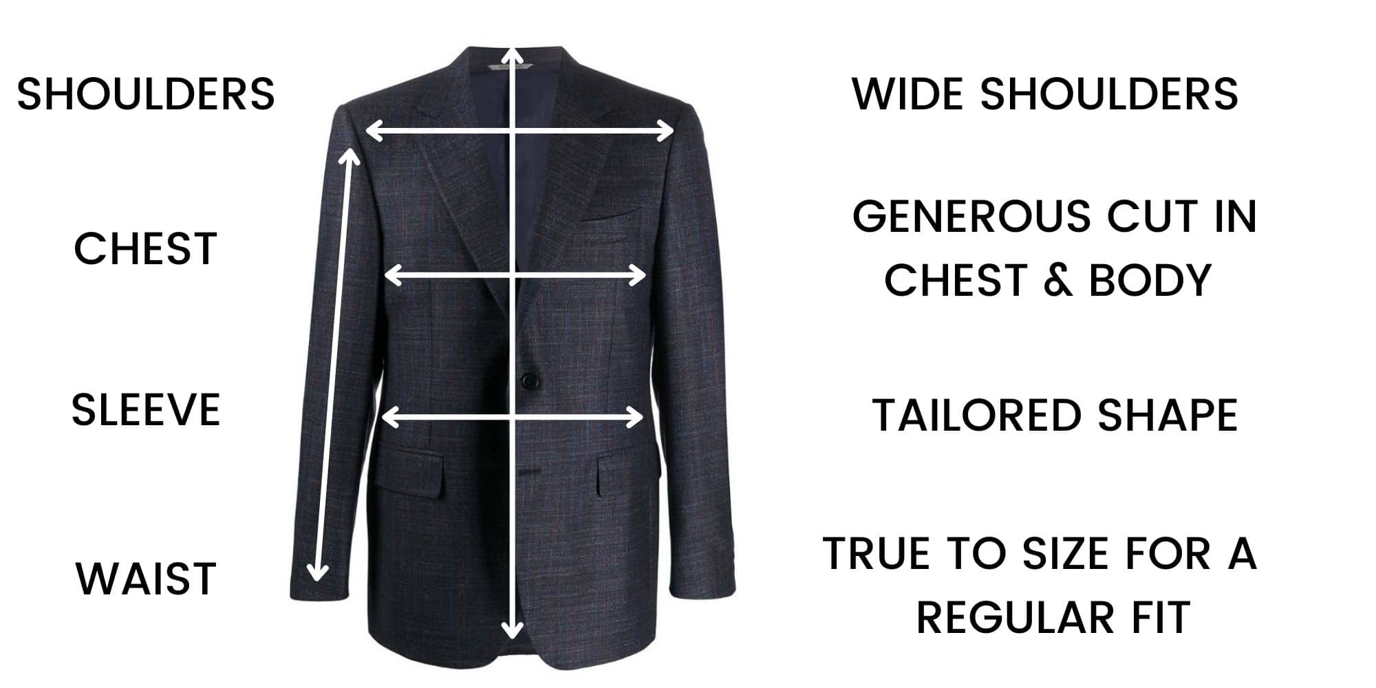 Canali Jackets Contemporary Fit - Size Chart