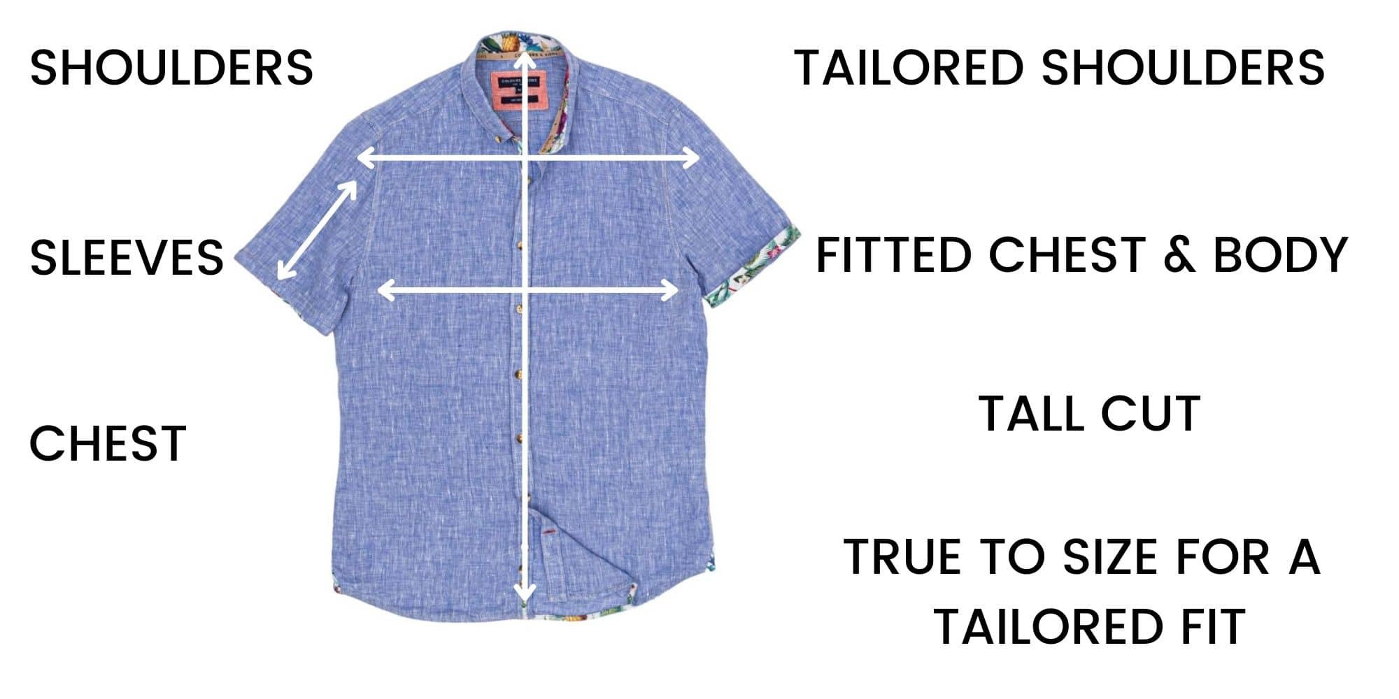Colours and Sons Shirts Size Chart