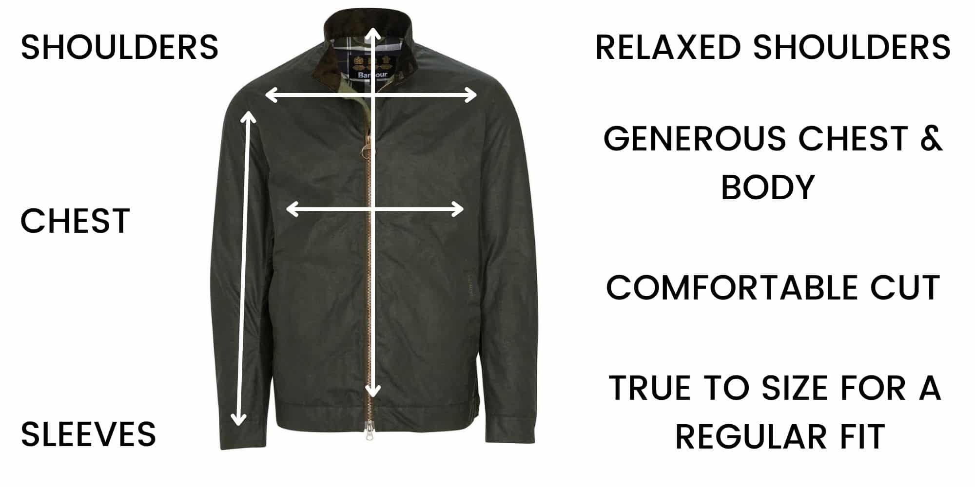 Barbour Casual Jackets Size Guide