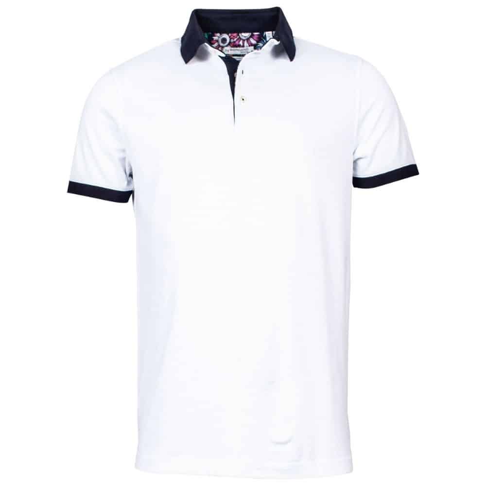 GIORDANO FLOWER TRIM WHITE POLO SHIRT Menswear Online