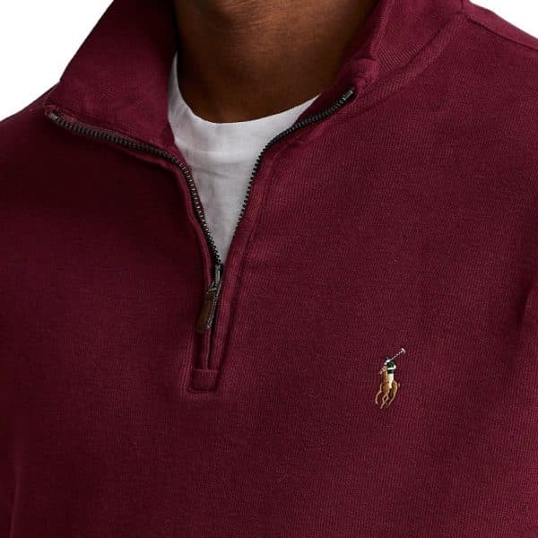 POLO RALPH LAUREN Burgundy estate rib HALF ZIP pullover 2