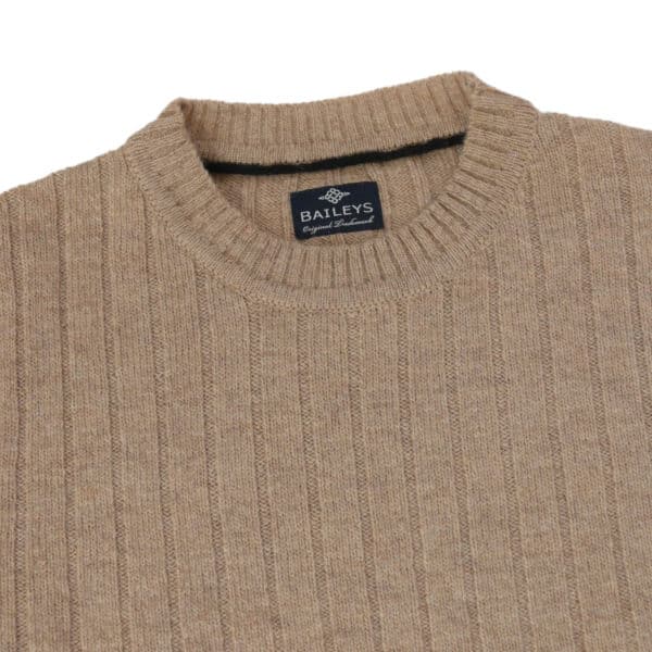 Baileys crew neck jumper beige close up