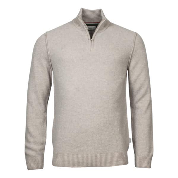 GIORDANO SPECKLED HALF ZIP CREAM PULLOVER