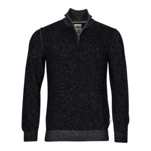 GIORDANO SPECKLED HALF ZIP NAVY PULLOVER