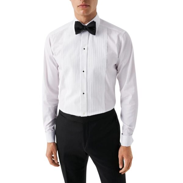 Eton Contemporary Fit Plisse Tuxedo White Dress Shirt 6