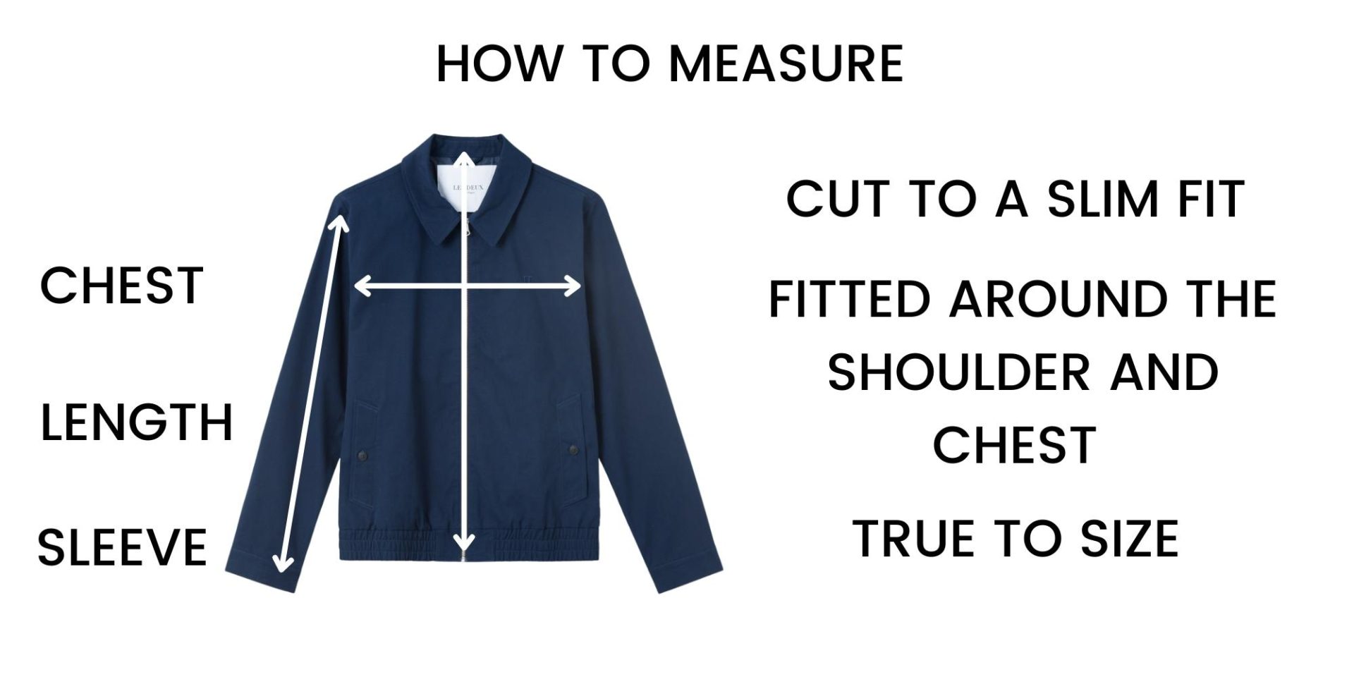 Les Deux Coats & Jackets Size Chart