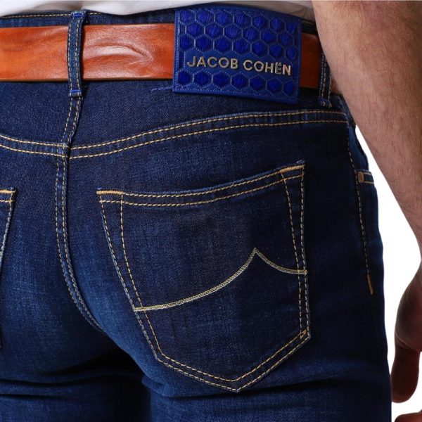 JACOB COHEN HONEYCOMB BADGE DARK BLUE JEANS 4