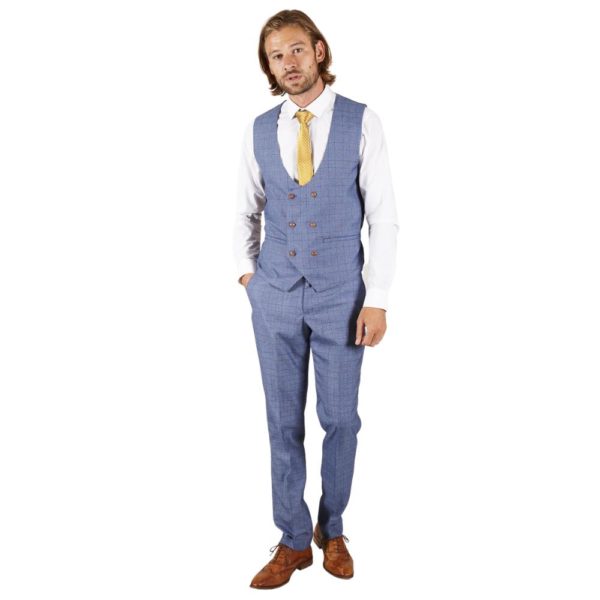 Marc Darcy George Light Blue Three Piece Suit 2