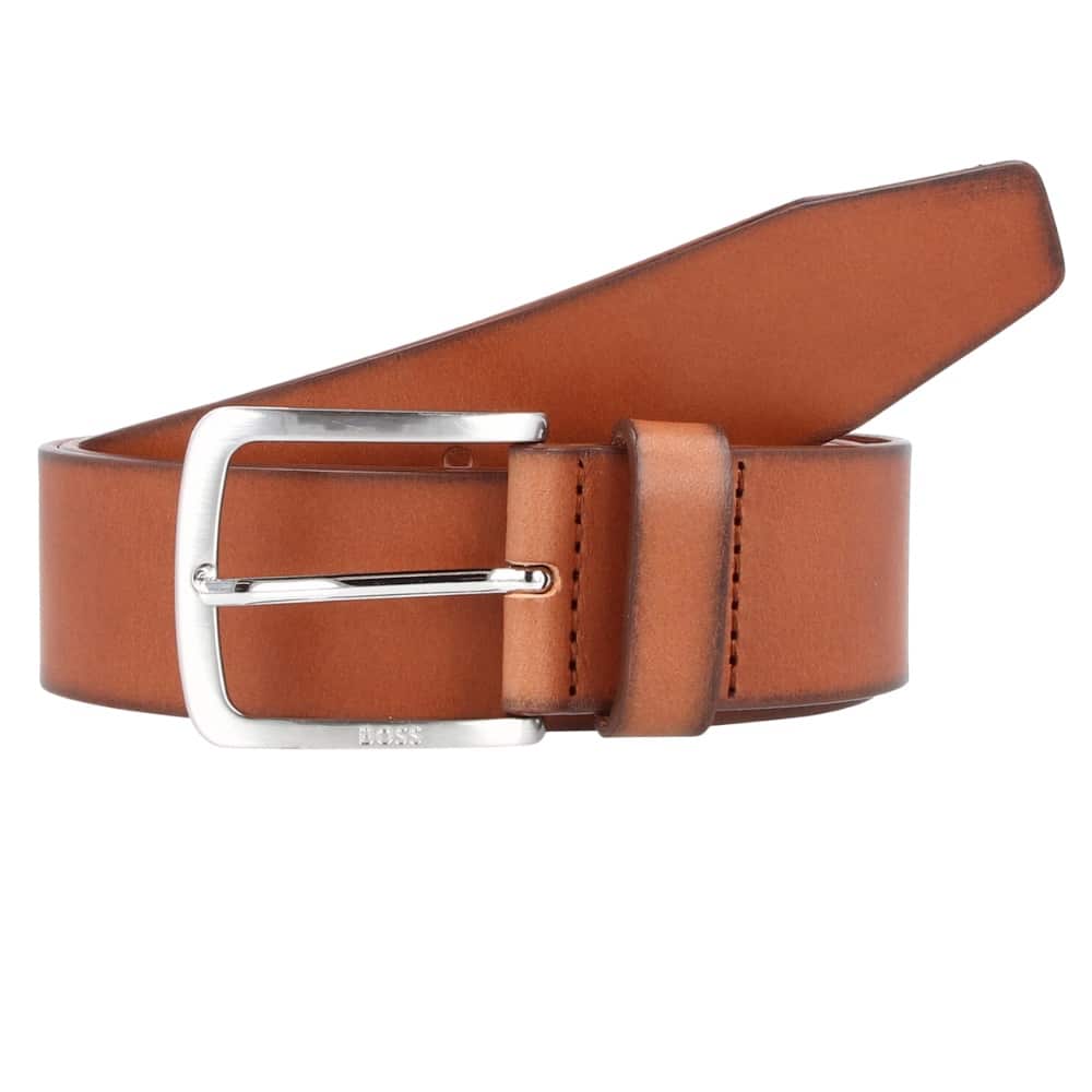 BOSS Tan Leather BELT | Menswear Online