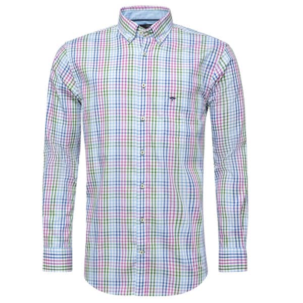 Fynch Hatton Blue Mauve check Front