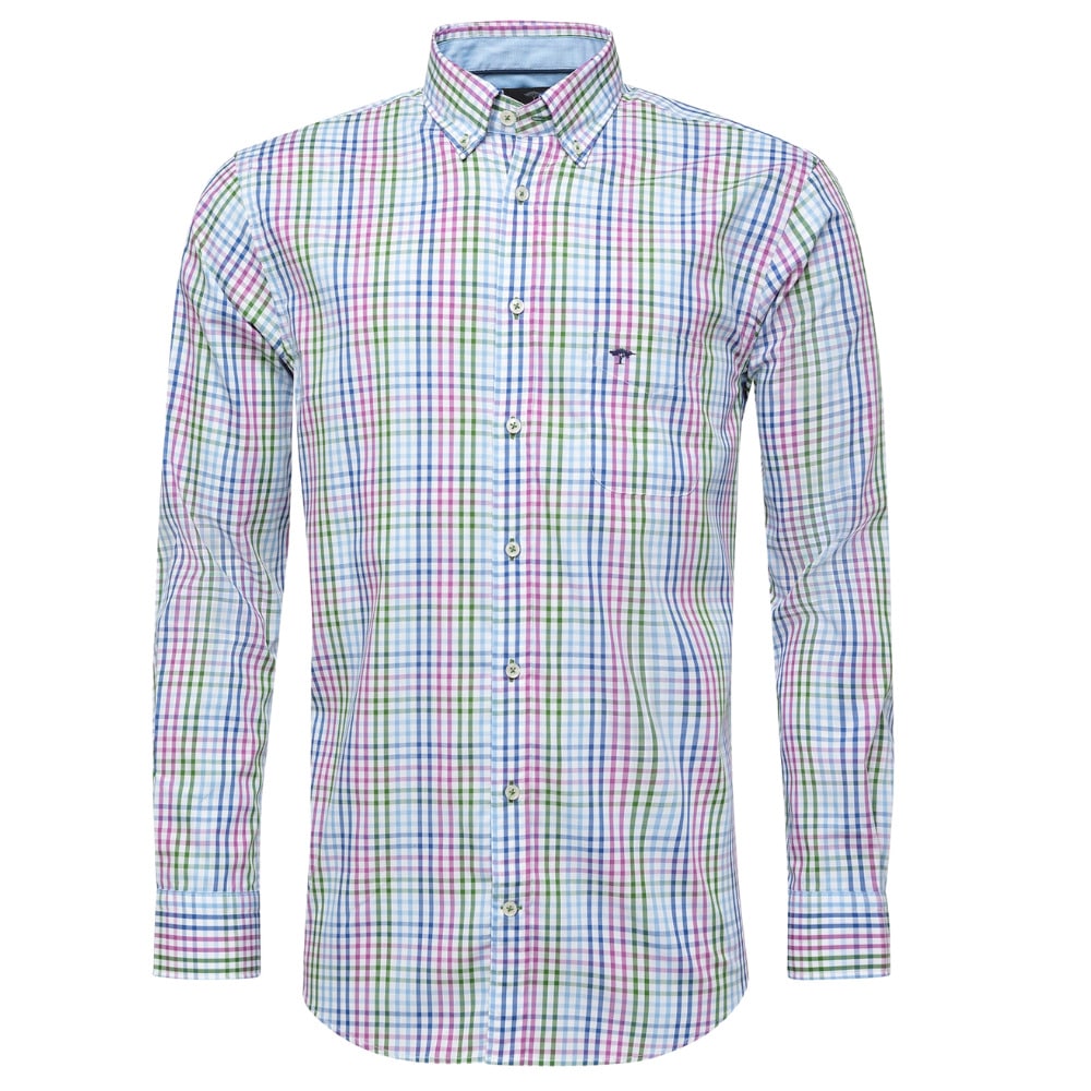 Fynch Hatton Blue Mauve check Front