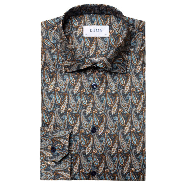 Eton Navy Paisely Shirt