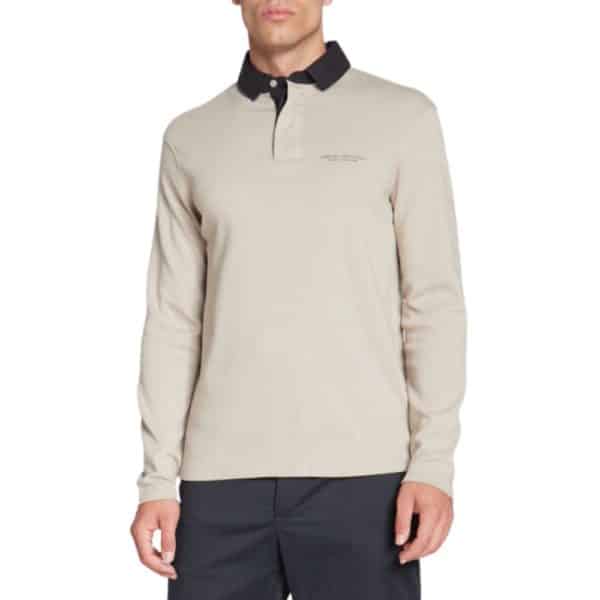 Armani Exchange Beige Long sleeve polo shirt Model