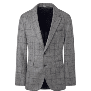 Hackett Windowpane Grey Wool Jacket