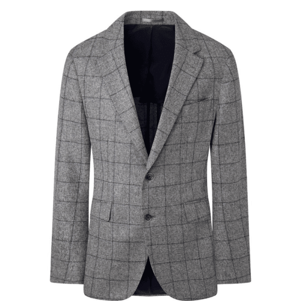 Hackett Windowpane Grey Wool Jacket