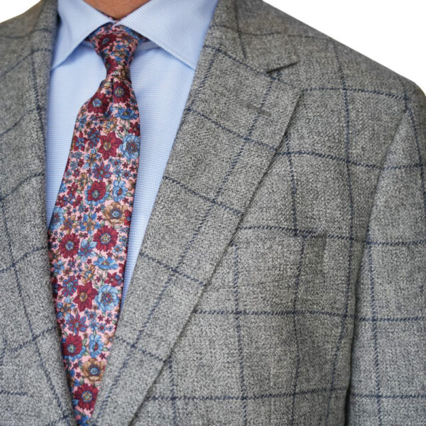 Hackett Windowpane Grey Wool Jacket detail 1