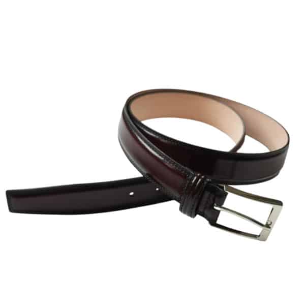 OLIMPO BURGUNDY SMOOTH LEATHER BELT