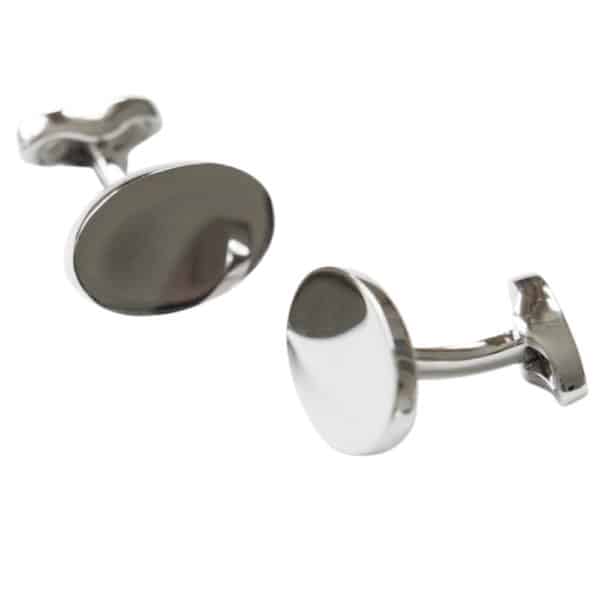 VERITAS SILVER OVAL CUFFLINKS 1