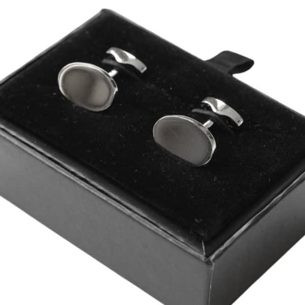 VERITAS SILVER OVAL CUFFLINKS GIFT BOX 1