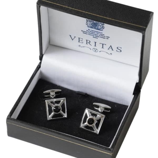 veritas cufflinks square with black swarowski 2