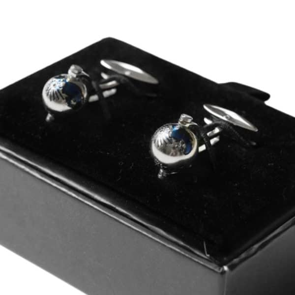 veritas globe silver cufflinks 2