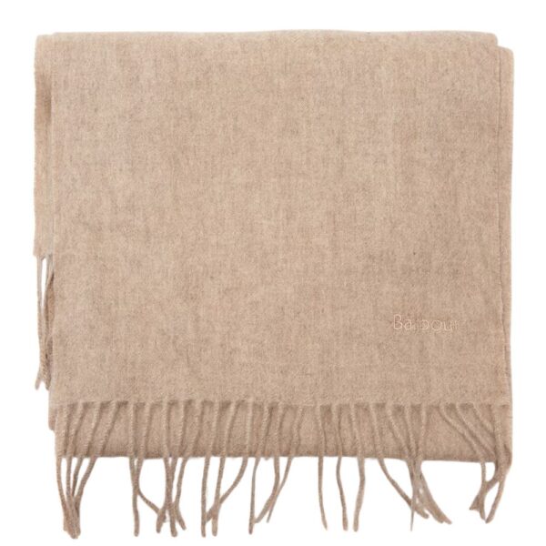 BARBOUR PLAIN LIGHT BROWN LAMBSWOOL SCARF