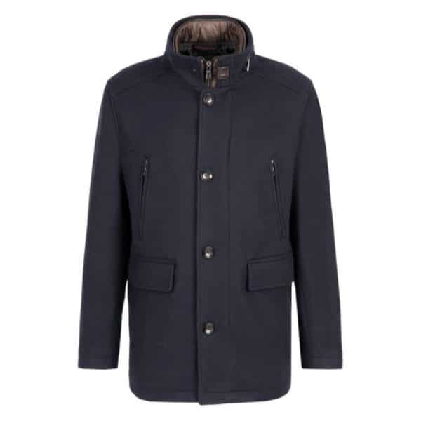 Bugatti Detachable Insert Wool Navy Driving Coat