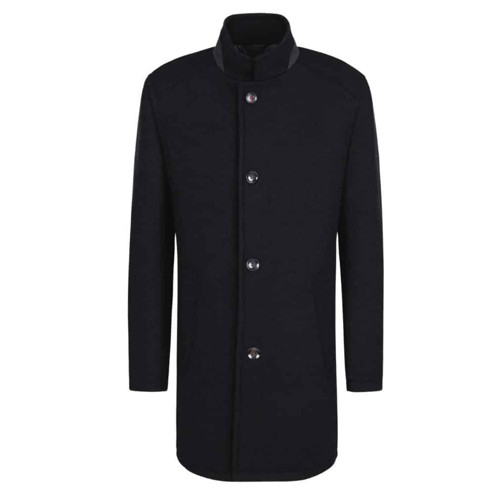 Bugatti Speckled Wool Navy Coat