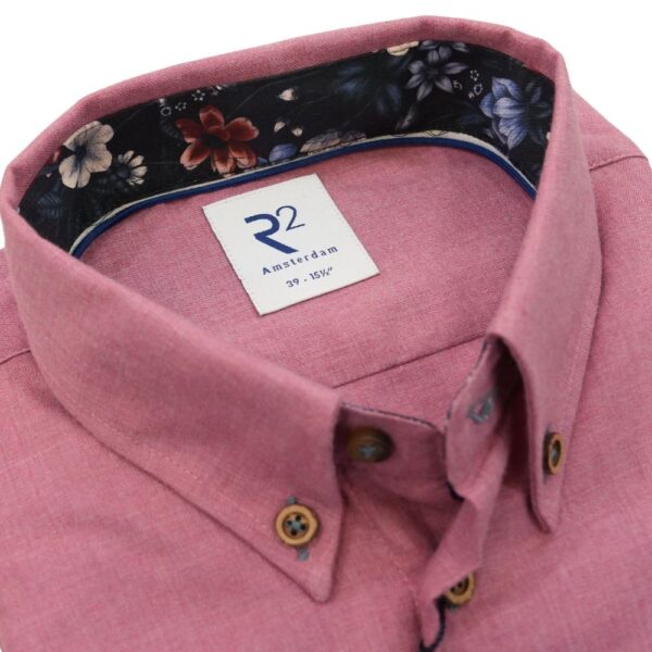 R2 Amsterdam Dusty Pink Shirt with Navy Floral Trim 2