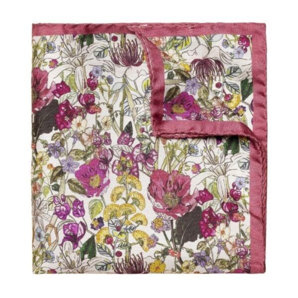 ETON FLORAL SILK TWILL POCKET SQUARE