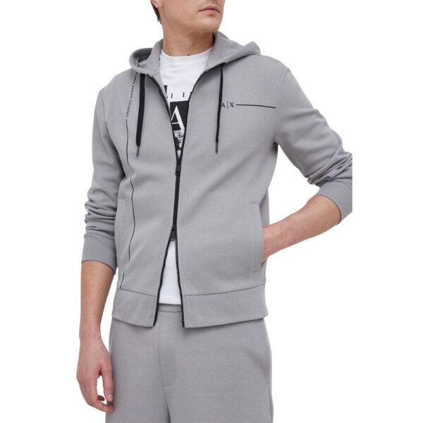 Armani Exchange Sport Strip Zip Up Grey Hoodie 2