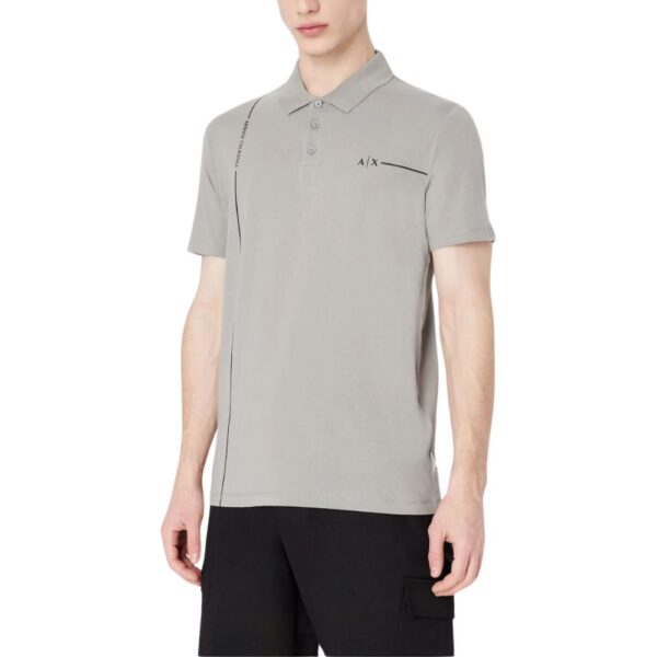 Armani Exchange Sport Stripe Grey Polo Shirt 2