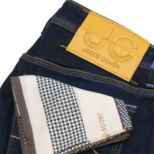 Jacob Cohen JC Icon Yellow Badge Stretch Dark Blue Jeans