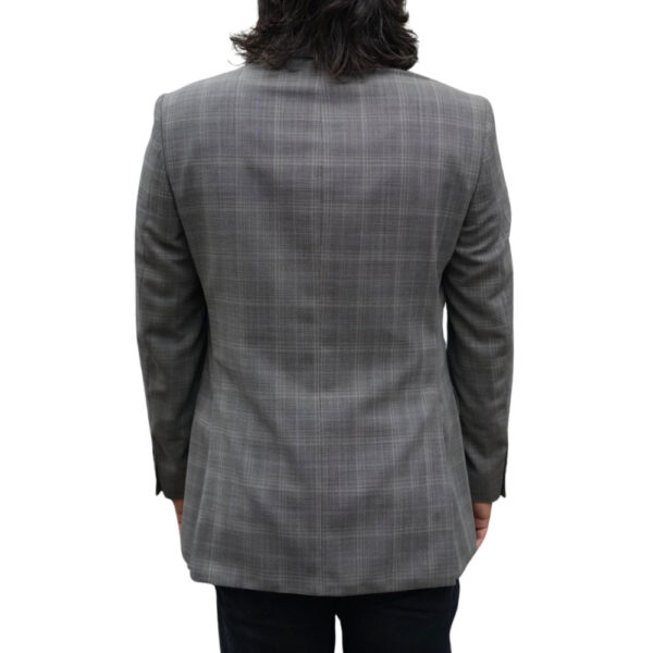 Warwicks grey blue windowpane wool jacket back