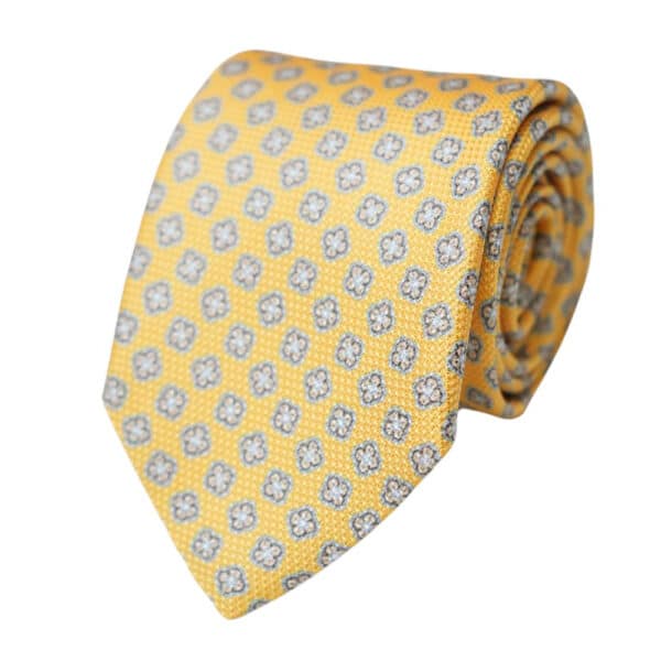 Amanda Christensen Classic Printed Tie Yellow Rosette Print 1