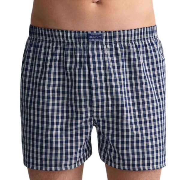 GANT 2 Pack Stripe Check Boxer Shorts 2