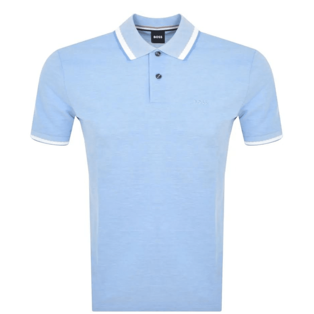 BOSS PArley Blue Regular Fit POLO SHIRt | Menswear Online