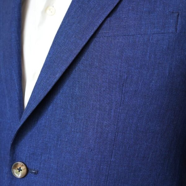 WARWICKS ANGELICO 100 LINEN ROYAL BLUE JACKET closeup