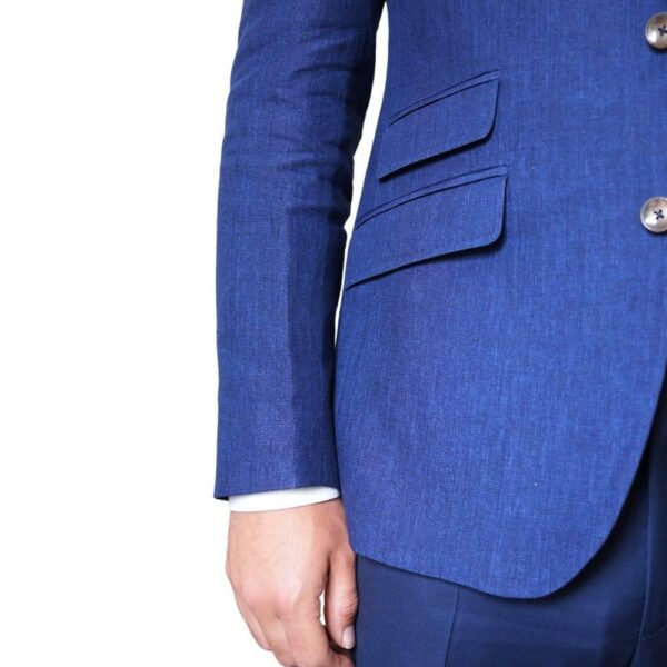 WARWICKS ANGELICO 100 LINEN ROYAL BLUE JACKET sleeve